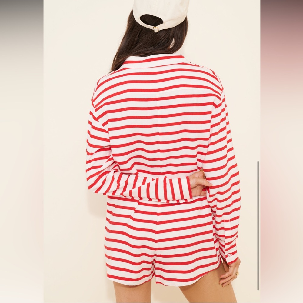WeWoreWhat Red and White Striped Romper - Picture 6 of 6